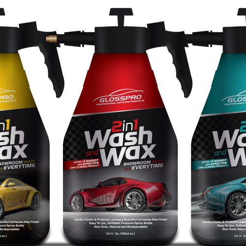 Glosspro "2 in 1 Car Wash and Wax" (Waterless Carwash)  Label