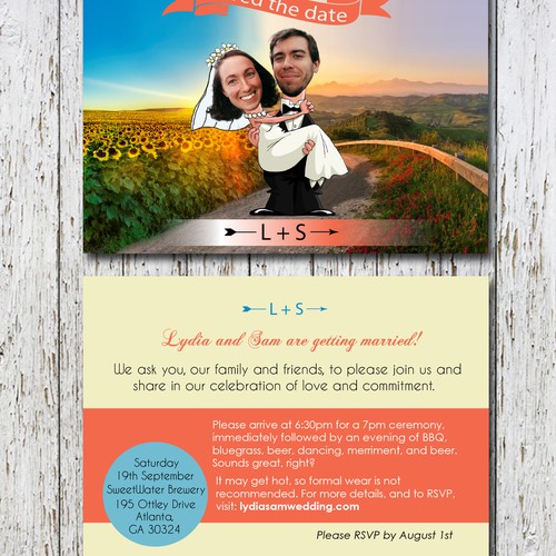 Help Lydia and Sam design an impressive wedding invitation!
