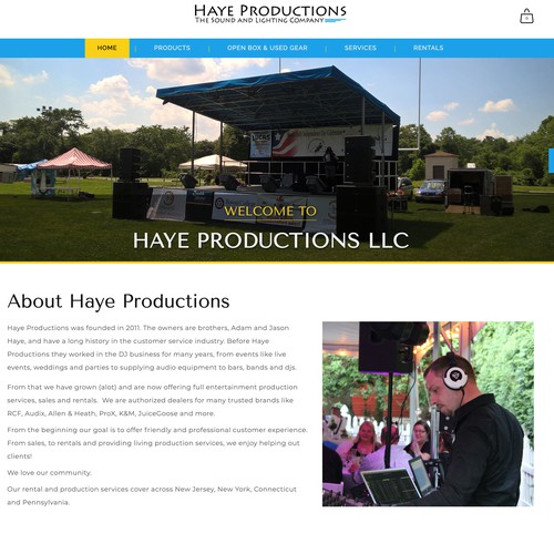 Ecommerce Design for Haye Productions