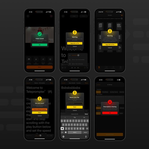 Alert design mobile app