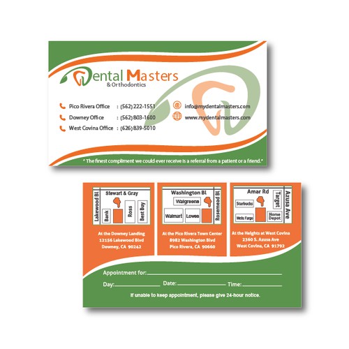 Fresh NEW Dental Masters Business Card