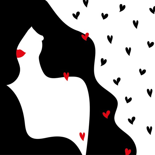 Flat illustration - MRS LOVE