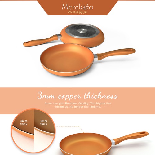 3d design of non stick pan for amazon