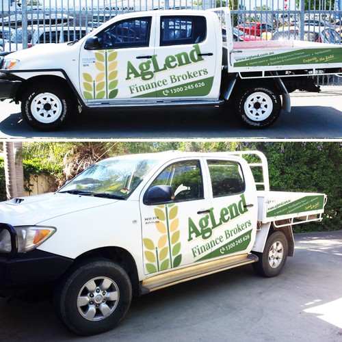 Creative Car Signage for Finance Company work ute