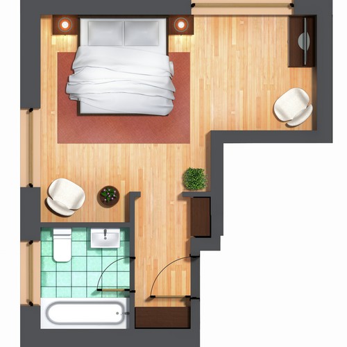 Modern and nice looking room floor plan! Modern wirkende Grundriss Pläne