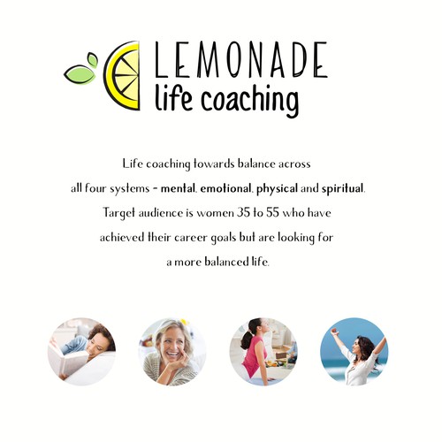 Create a super lemony logo for Lemonade Life Coaching