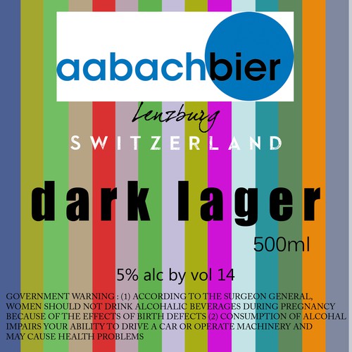 aabachbier Swiss beer company. Tried to go for a bold look
