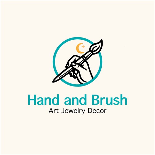Hand and Brush Logo Design