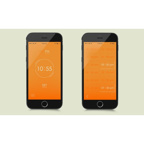 Create a Simple, Clean, Modern, Warm Alarm Clock iOS App