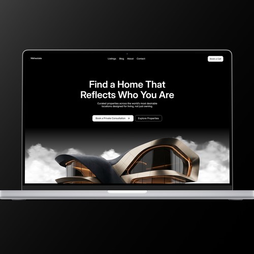 Luxury Real Estate Website Hero Section