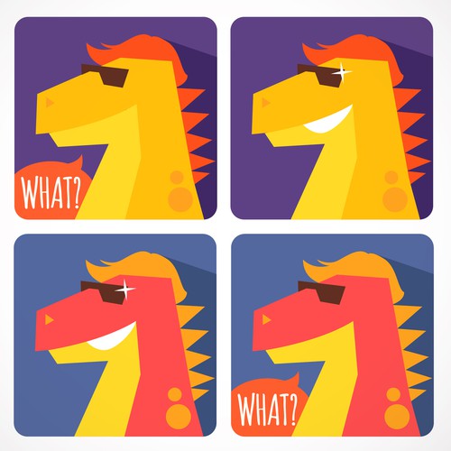 Character Design: Hip Dinosaur Mascot for a mobile App