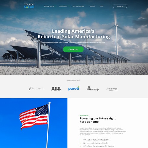 Solar energy Webdesign