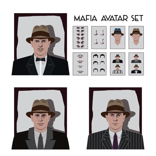 Mafia avatar set for game app