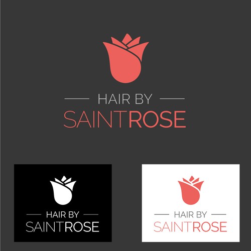 Rose themed logo for high end hair design studio
