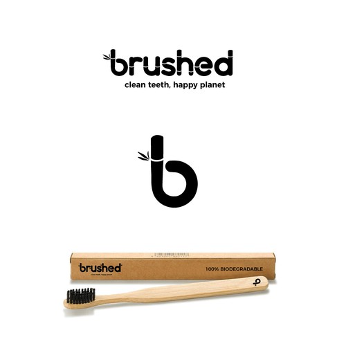 Minimalistic logo for bamboo toothbrush company. 