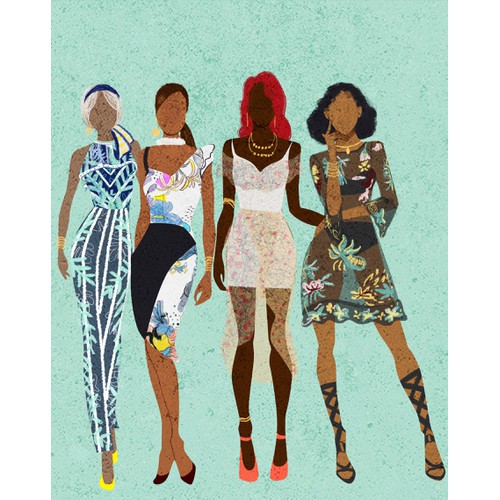 Black Woman and Friends Illustration