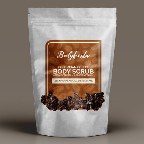 Label design for Bodyfiesta Body Scrub