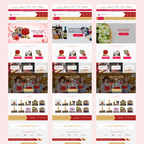 Major Website Re-design Concept for GiftBasket