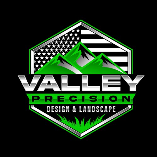 Patriotic Landscaping & Design Badge Logo