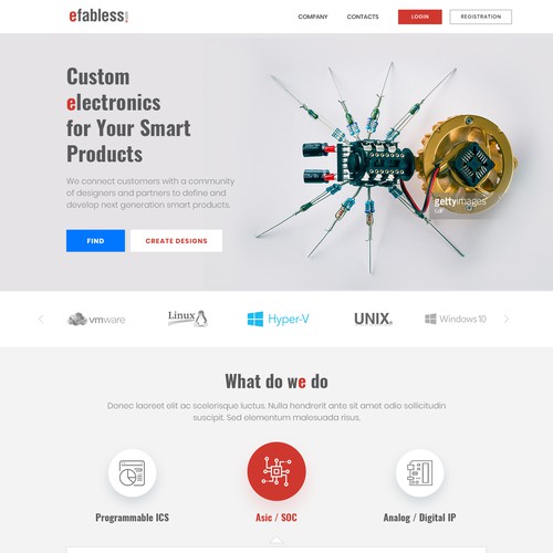 Design the main web site page for efabless.com