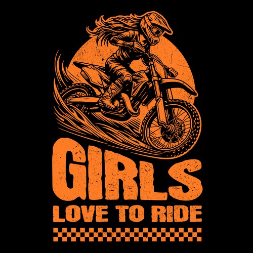 Ride Like a Girl – Vintage Dirt Bike Tee Graphic