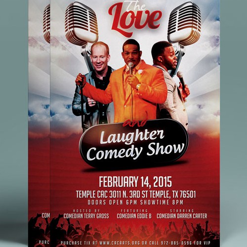 Love and Laughter comedy show event flyer