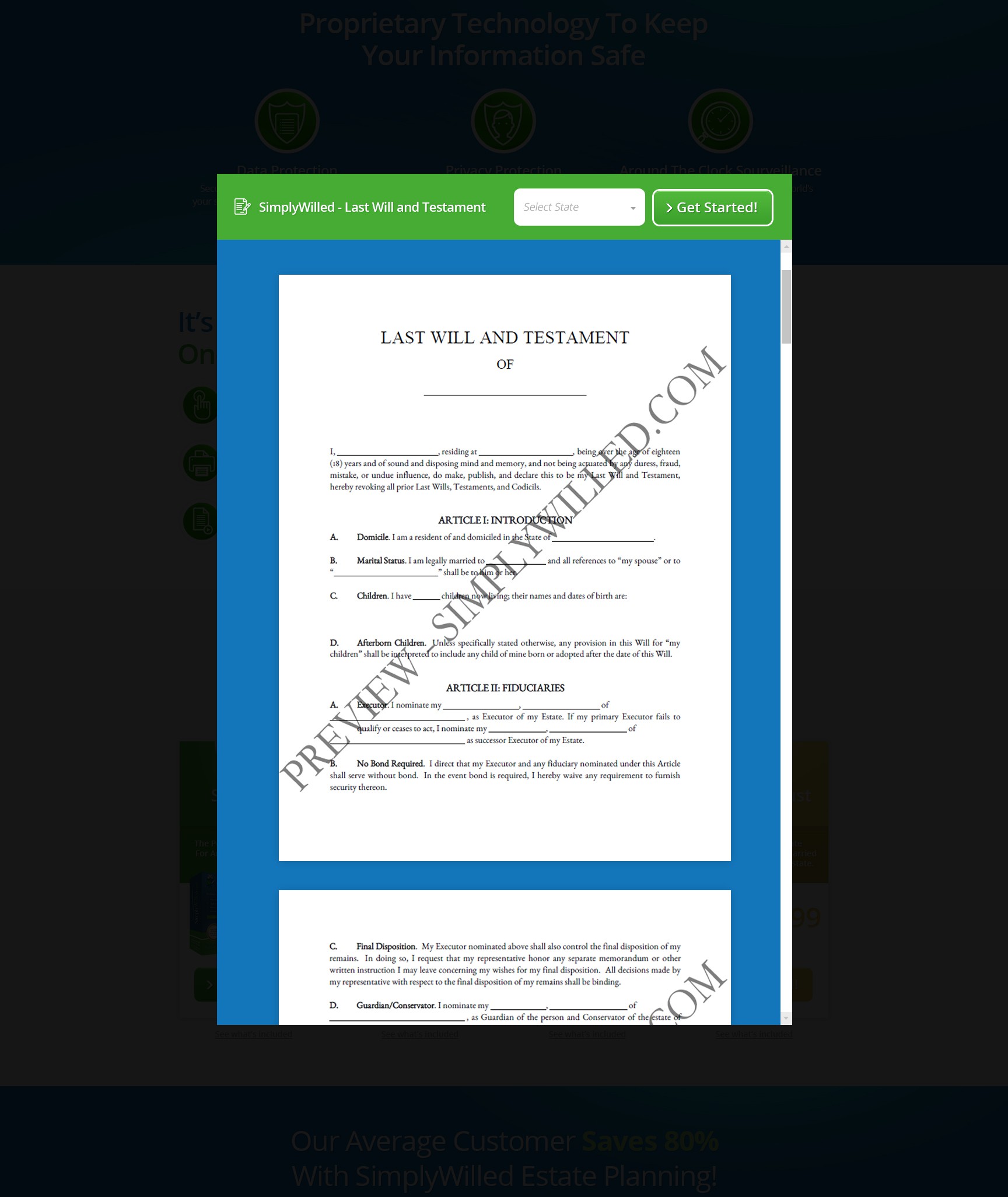 Graphic of Sample Last Will For SimplyWilled.com