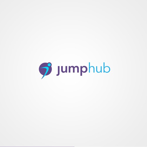 Jumping logo for jumphub startup