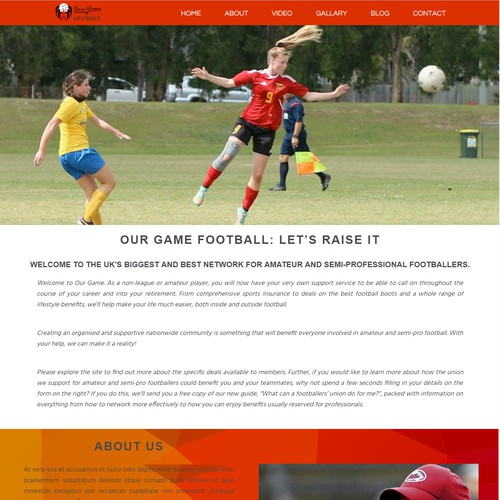 WEB SITE DESIGN - Footballers' Network