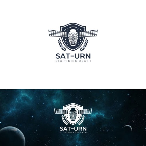 space, satellite logo concept