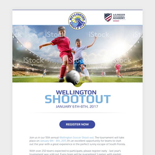 Email template for soccer tournament event