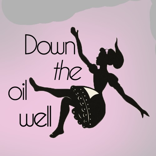 Falling down the oil well.  Design an Alice in Wonderland themed logo for Down the Oil Well