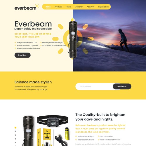 Flashlight Product Website Design