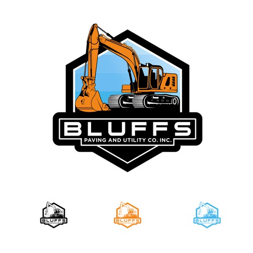 bold logo concept for buff paving and utility
