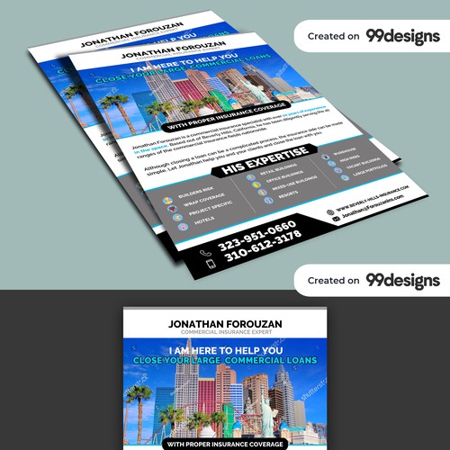 Sophisticated Flyer Design Showcasing Expert Commercial Insurance Solutions by Jonathan Forouzan