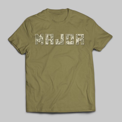 T-shirt Design with embedded pattern on letters