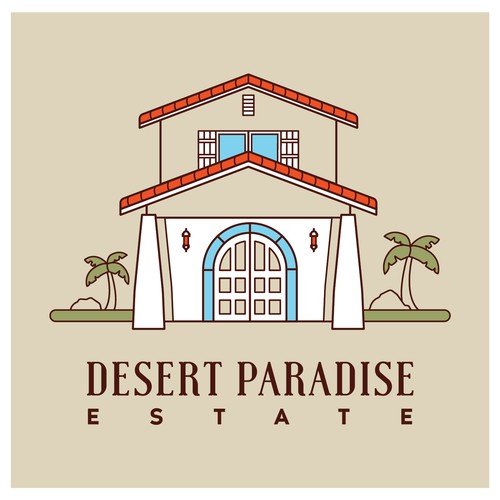 Mid-Century Modern Vacation Property Logo Concept