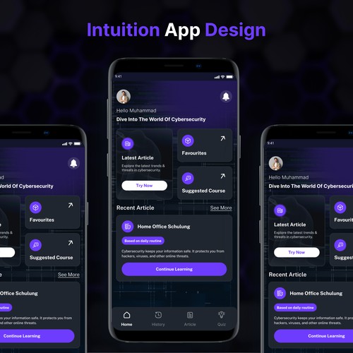 CyberSecurity App Screen UI