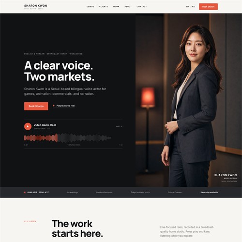 Seoul-Based Voice Actor — Bilingual Portfolio Site