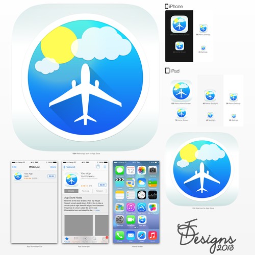 iOS7 Theme App Icon for Aviation Weather App