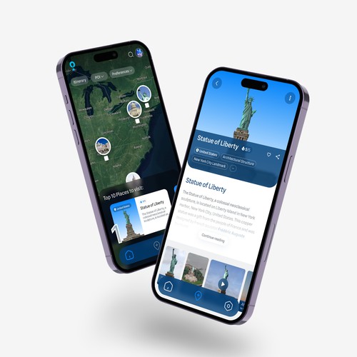 Around.Us - App design - Itineraries + Favourites + Comments