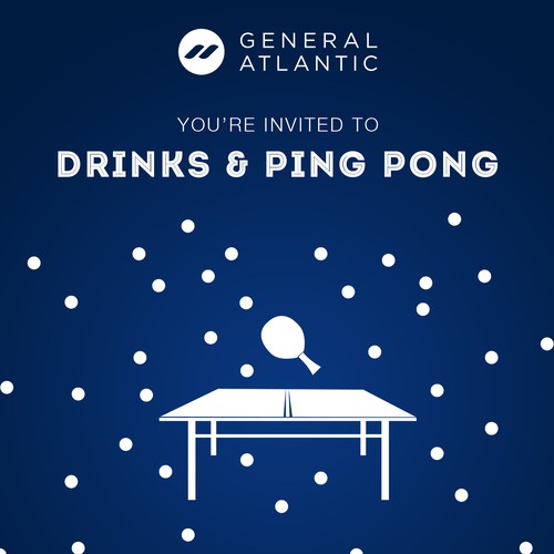 Invitation to ping pong / drinks event