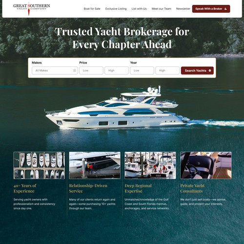 Photography Yacht Landing page