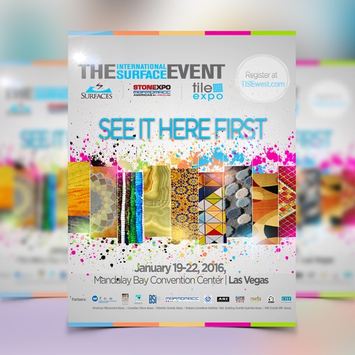 Create a Colorful Print Ad for a Beautiful Int'l Floor Tile & Stone Tradeshow