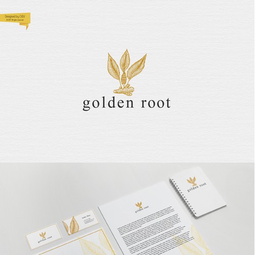 Logo and brand identity for a trendy turmeric food brand
