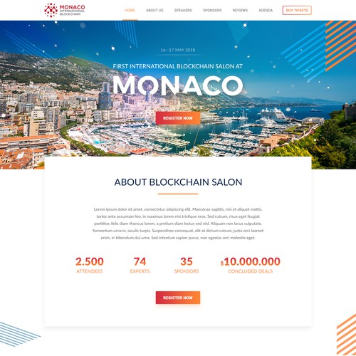 Website Design for 1st International Blockchain Exposition in Monaco