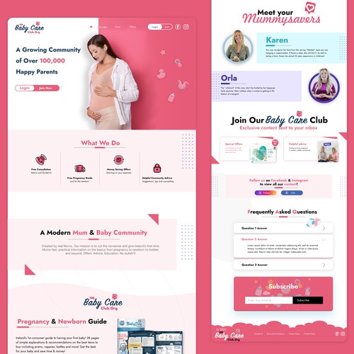 Baby Care Website Design