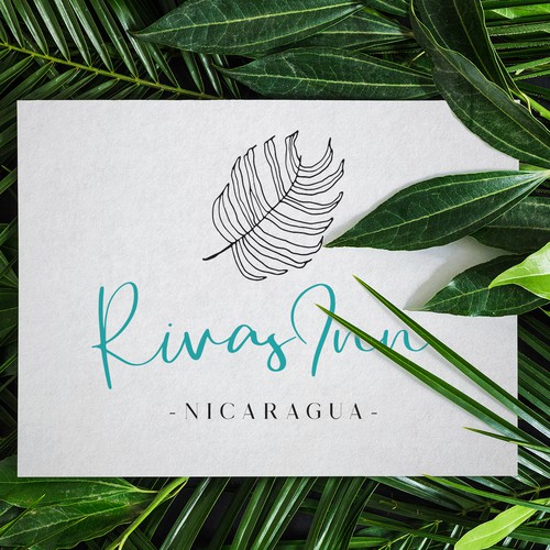 Tropical-themed accomodation logo