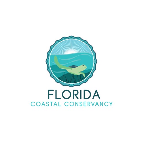 Captivating sea turtle logo  for Florida Coastal Conservancy