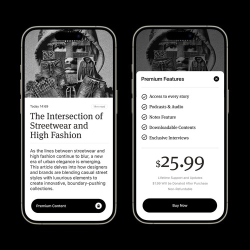 App Concept for Article Page